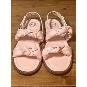 Wonder Nation Big Girls Pink Double Knot Sandals Non Marking Comfort Size 5 NWT